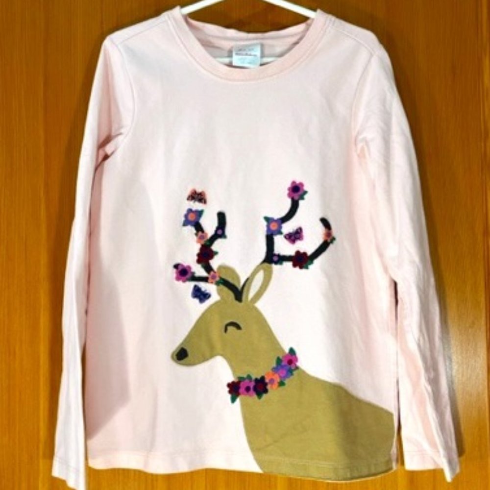 Hanna Andersson Reindeer Long Sleeve Shirt 130 / 8